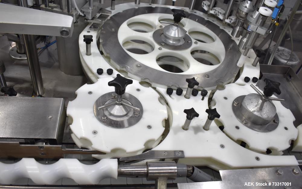 Used Capmatic Intrepid Model 4A/X-PP-222 Monoblock Filler, Plugger & Capper – 60 CPM Capacity