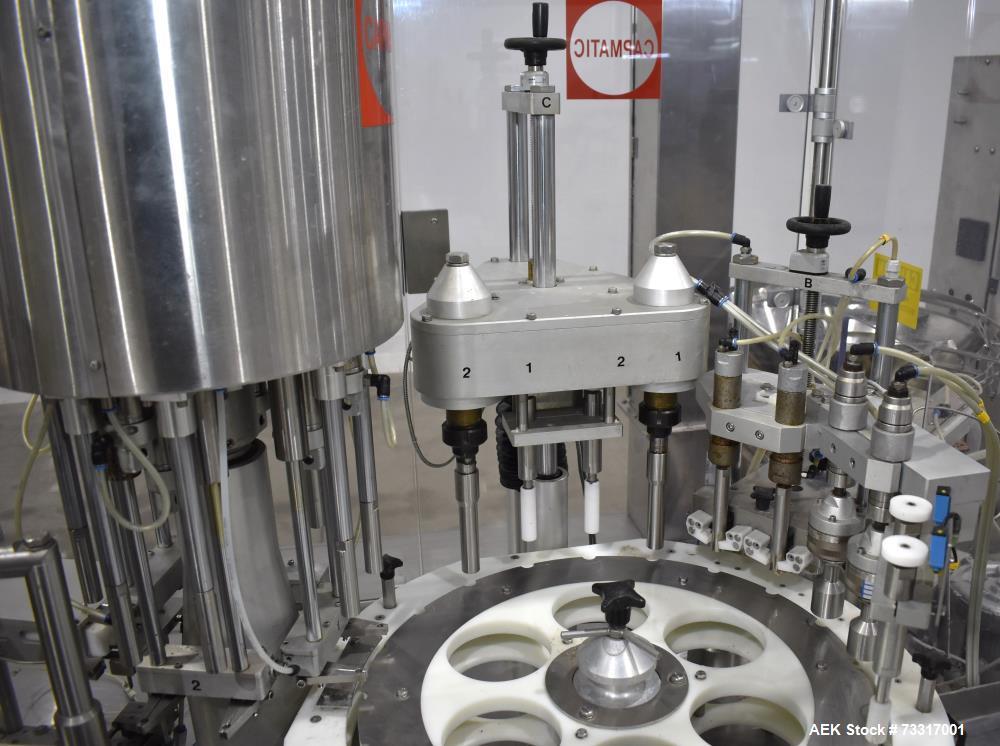 Used Capmatic Intrepid Model 4A/X-PP-222 Monoblock Filler, Plugger & Capper – 60 CPM Capacity