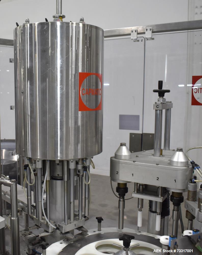 Used Capmatic Intrepid Model 4A/X-PP-222 Monoblock Filler, Plugger & Capper – 60 CPM Capacity