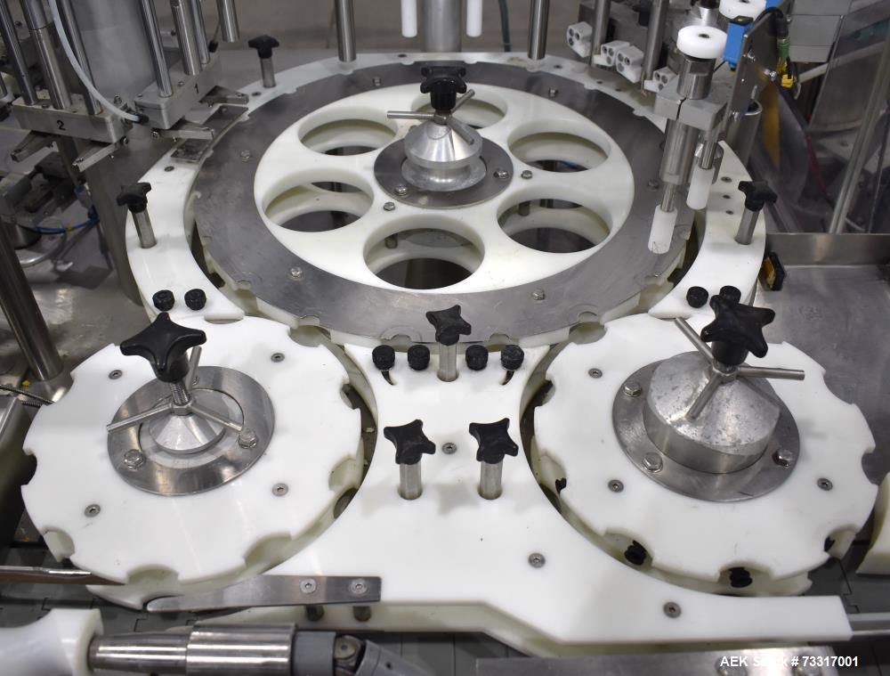 Used Capmatic Intrepid Model 4A/X-PP-222 Monoblock Filler, Plugger & Capper – 60 CPM Capacity