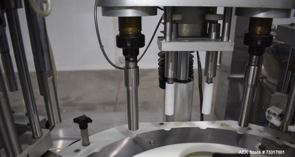 Used Capmatic Intrepid Model 4A/X-PP-222 Monoblock Filler, Plugger & Capper – 60 CPM Capacity