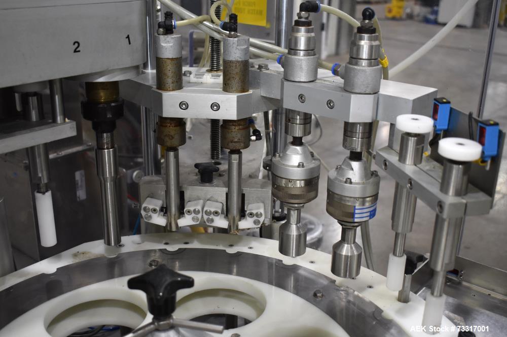 Used Capmatic Intrepid Model 4A/X-PP-222 Monoblock Filler, Plugger & Capper – 60 CPM Capacity