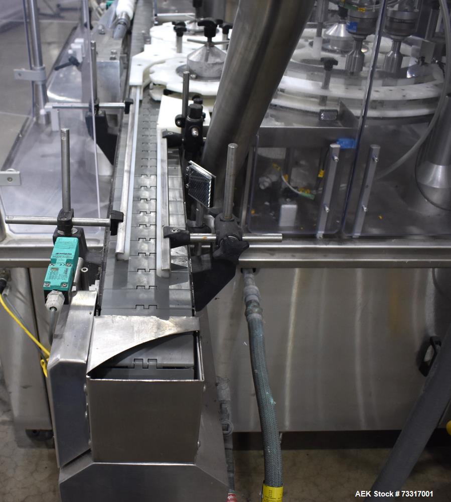 Used Capmatic Intrepid Model 4A/X-PP-222 Monoblock Filler, Plugger & Capper – 60 CPM Capacity
