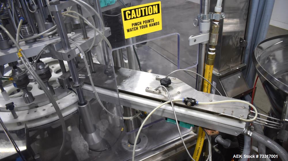 Used Capmatic Intrepid Model 4A/X-PP-222 Monoblock Filler, Plugger & Capper – 60 CPM Capacity