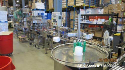 Used-ELF (E-Pak) 8 Head inline Positive Displacement Filling Line