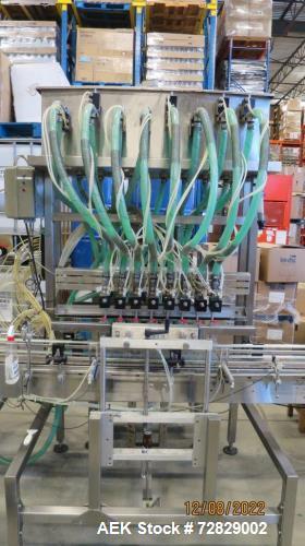 Used-ELF (E-Pak) 8 Head inline Positive Displacement Filling Line