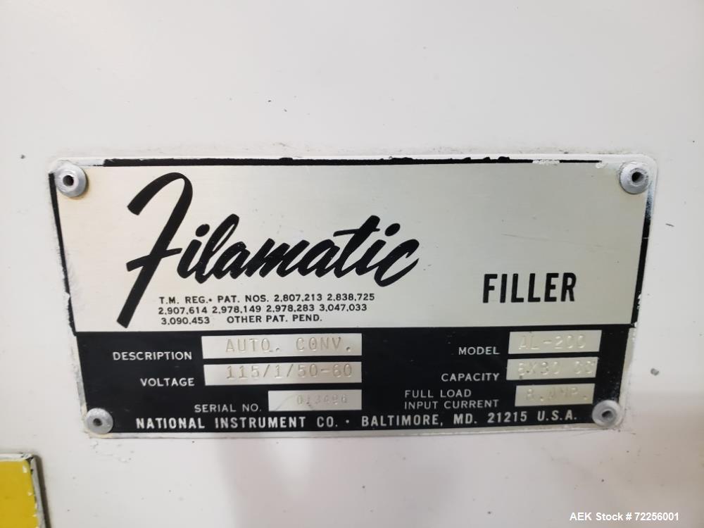 Used- Filamatic Filling Line 150 ml / 6 oz max fills