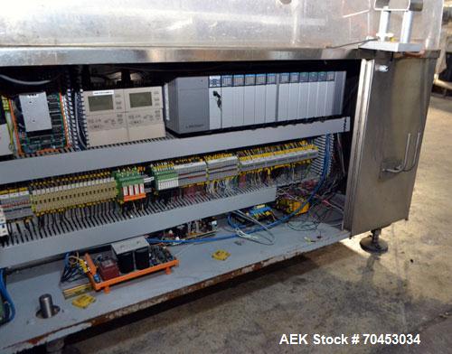 Used Capmatic Straight Line Automatic “Puck Style” Fragrance Line, Model Patriot L, S/N PA03101111, new 2004.  3/60/480V/20A.  6 Head Straight Line Vacuum Filler, Model Vacufill, S/N RV03101110, with...