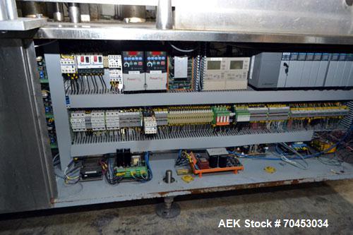 Used Capmatic Straight Line Automatic “Puck Style” Fragrance Line, Model Patriot L, S/N PA03101111, new 2004.  3/60/480V/20A.  6 Head Straight Line Vacuum Filler, Model Vacufill, S/N RV03101110, with...