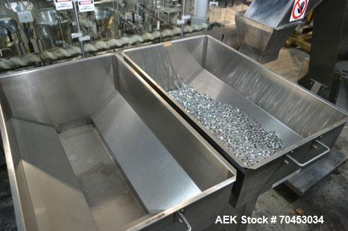 Used Capmatic Straight Line Automatic “Puck Style” Fragrance Line, Model Patriot L, S/N PA03101111, new 2004.  3/60/480V/20A.  6 Head Straight Line Vacuum Filler, Model Vacufill, S/N RV03101110, with...