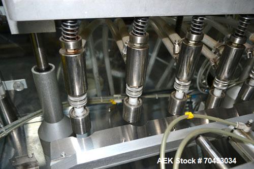Used Capmatic Straight Line Automatic “Puck Style” Fragrance Line, Model Patriot L, S/N PA03101111, new 2004.  3/60/480V/20A.  6 Head Straight Line Vacuum Filler, Model Vacufill, S/N RV03101110, with...
