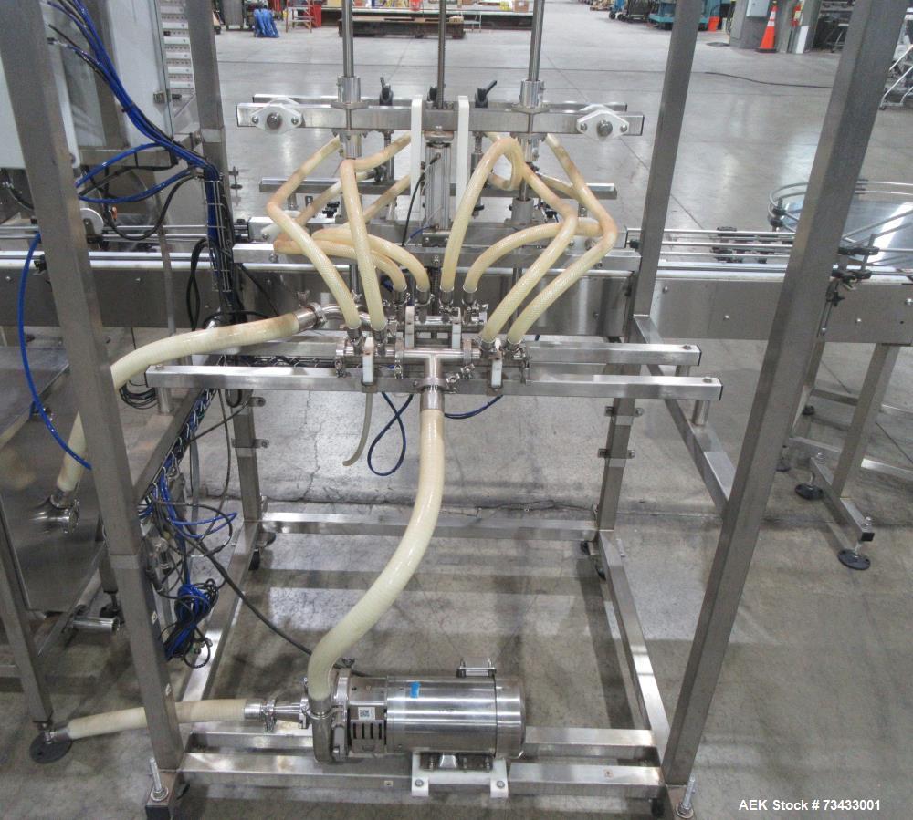 Complete Inline Bottle Filling and Packaging Line – Overflow Filler, Capper & Labeler