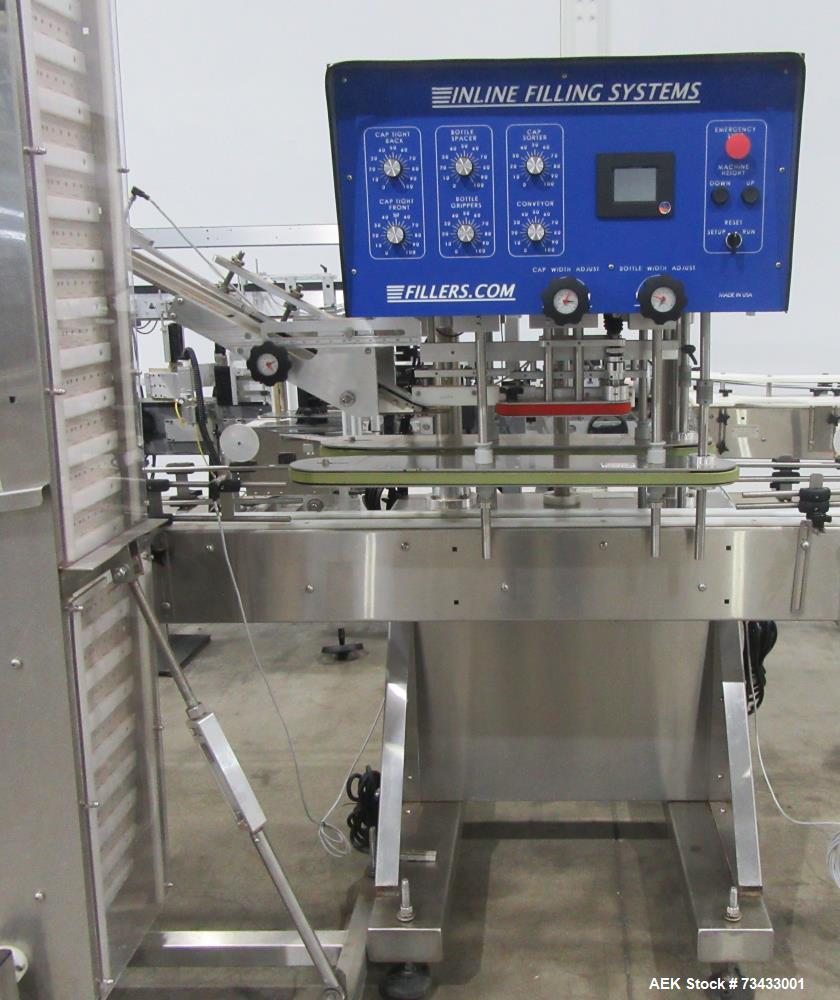 Complete Inline Bottle Filling and Packaging Line – Overflow Filler, Capper & Labeler