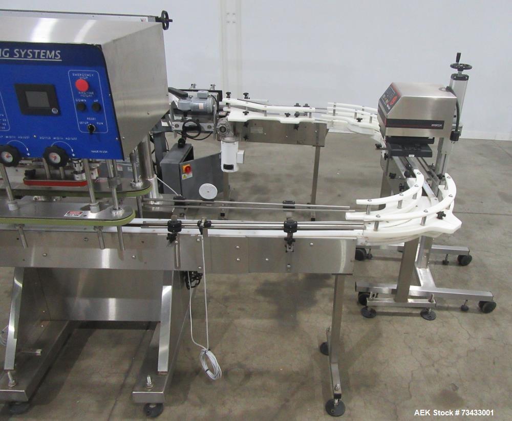 Complete Inline Bottle Filling and Packaging Line – Overflow Filler, Capper & Labeler