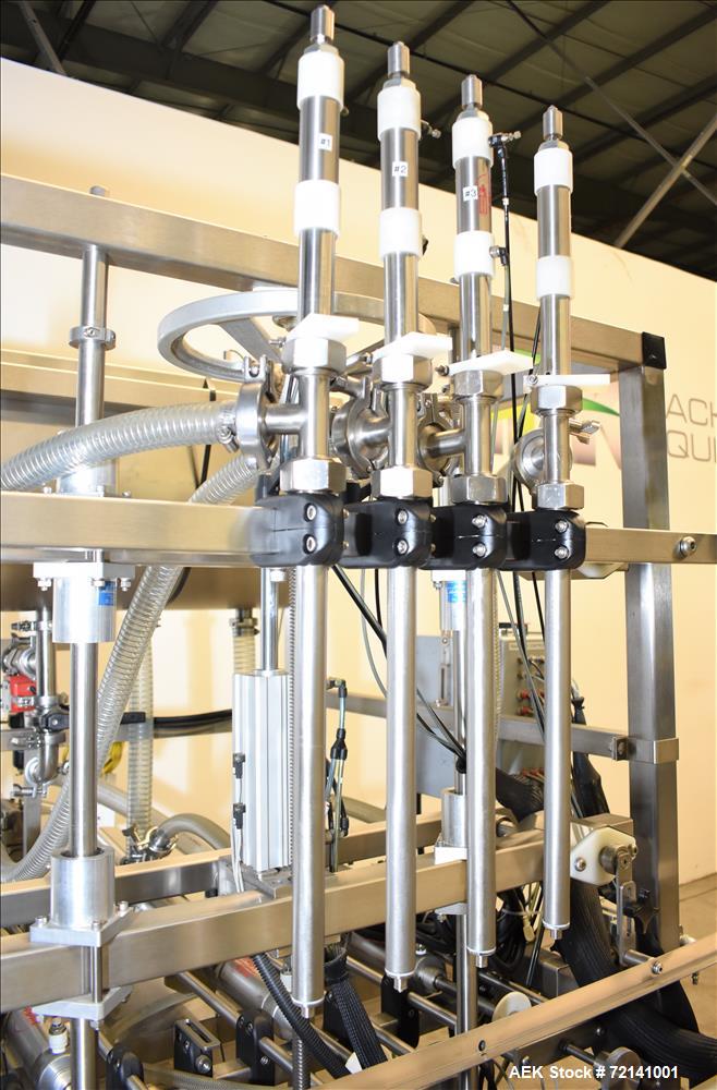 Used Inline Filling Systems Complete Positive Displacement Piston Filling Line.