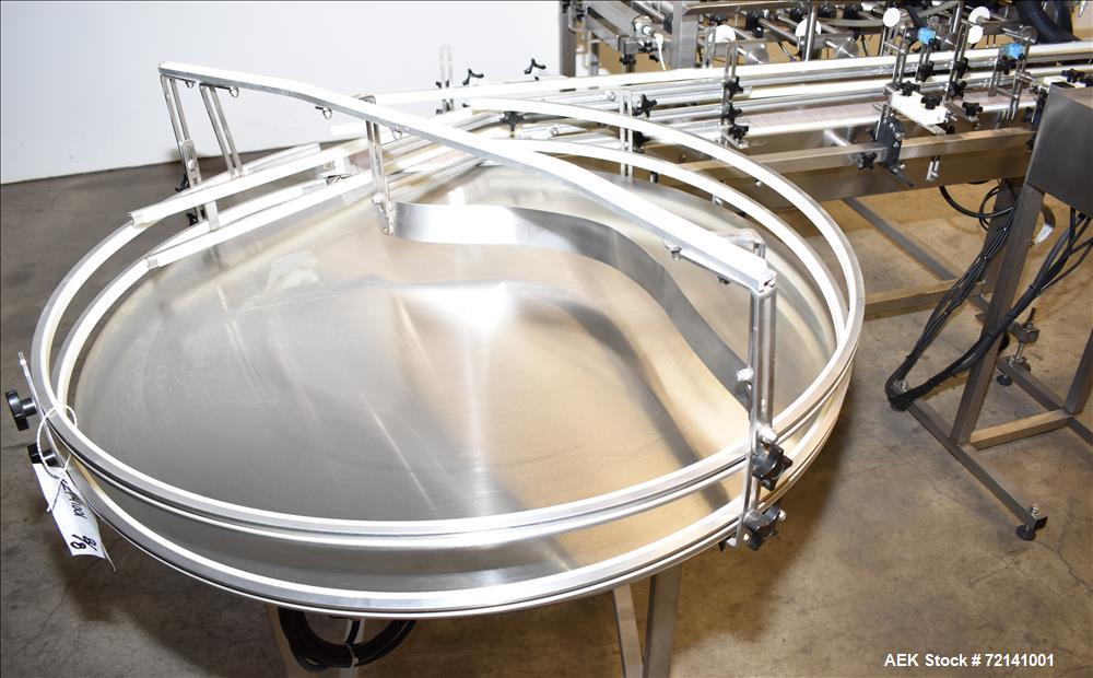 Used Inline Filling Systems Complete Positive Displacement Piston Filling Line.