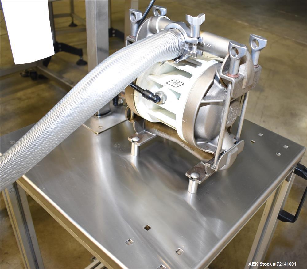 Used Inline Filling Systems Complete Positive Displacement Piston Filling Line.