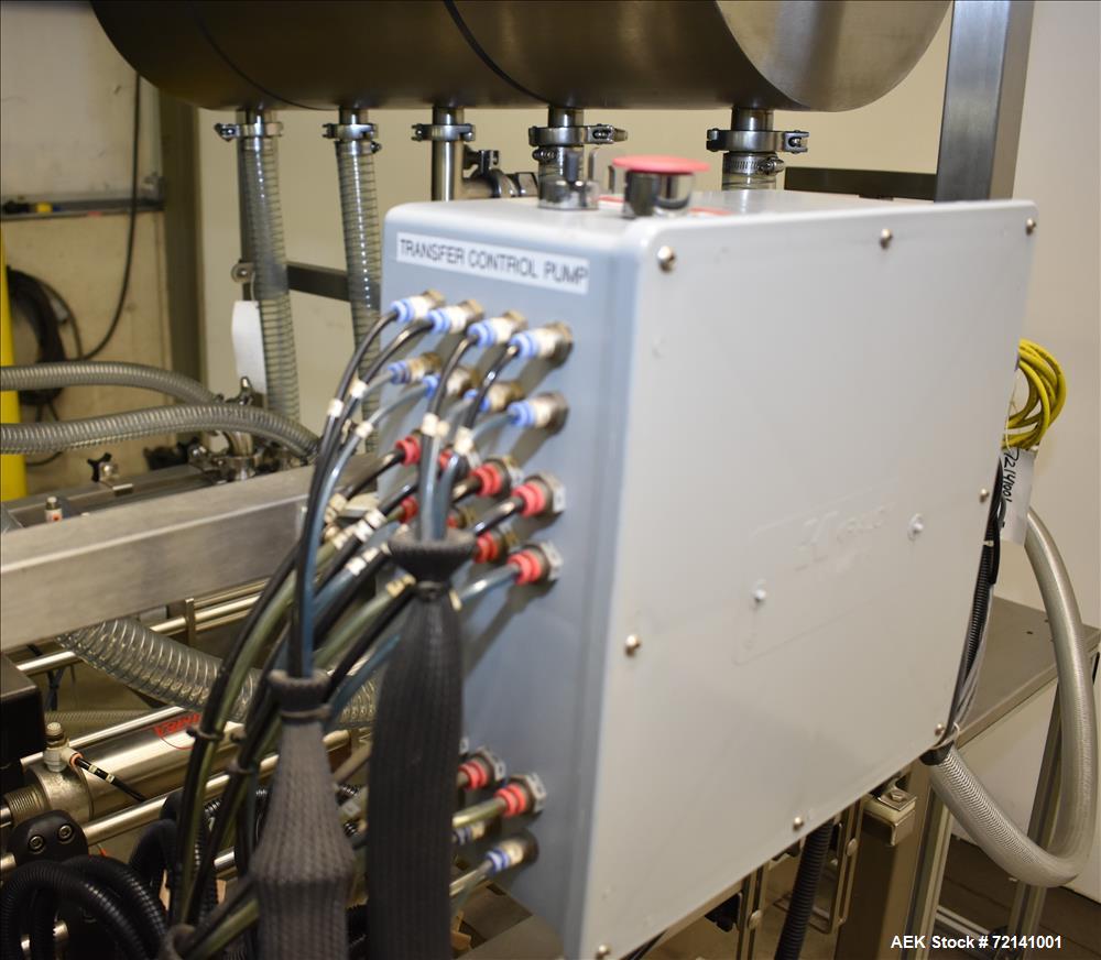 Used Inline Filling Systems Complete Positive Displacement Piston Filling Line.