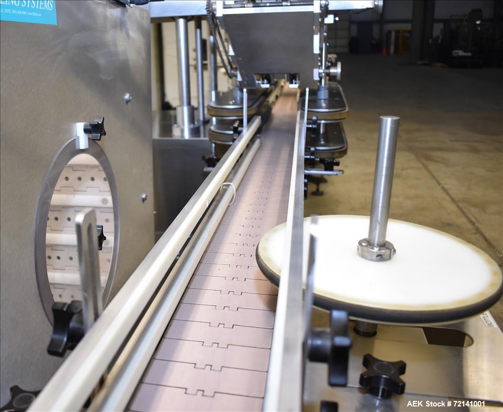 Used Inline Filling Systems Complete Positive Displacement Piston Filling Line.