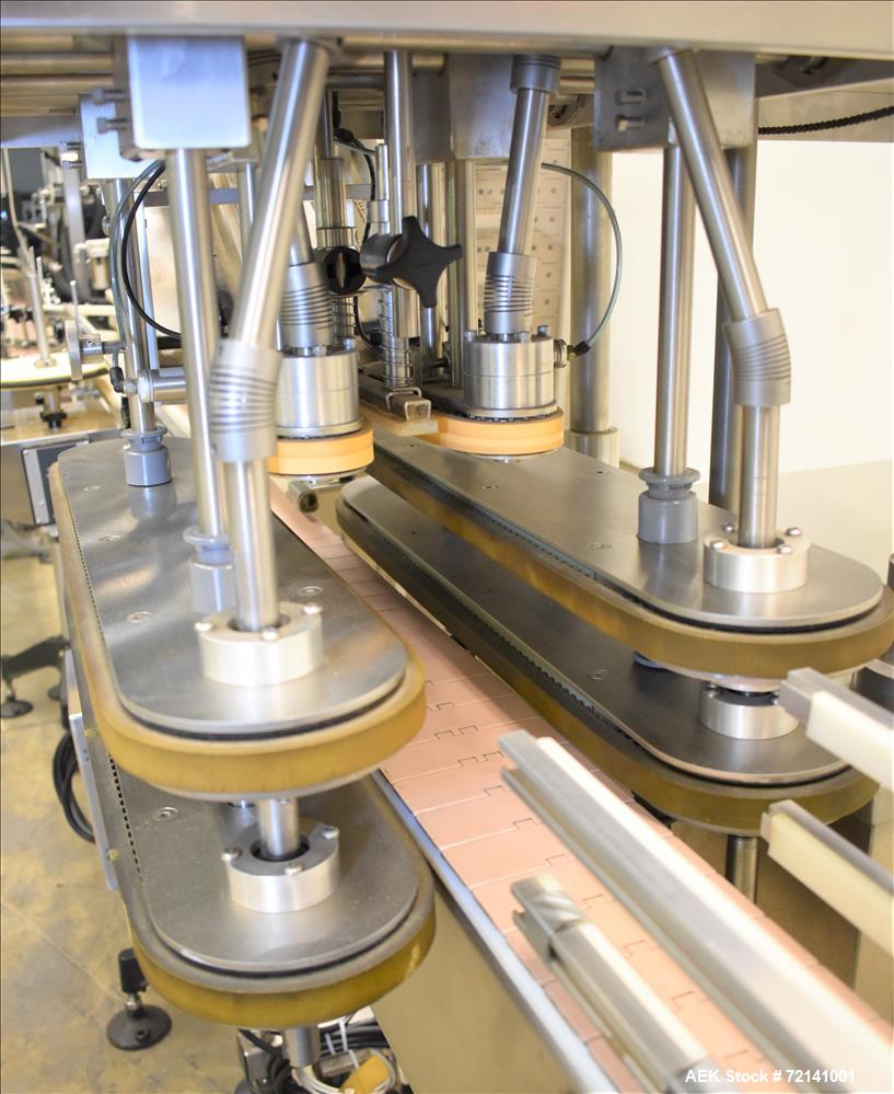 Used Inline Filling Systems Complete Positive Displacement Piston Filling Line.