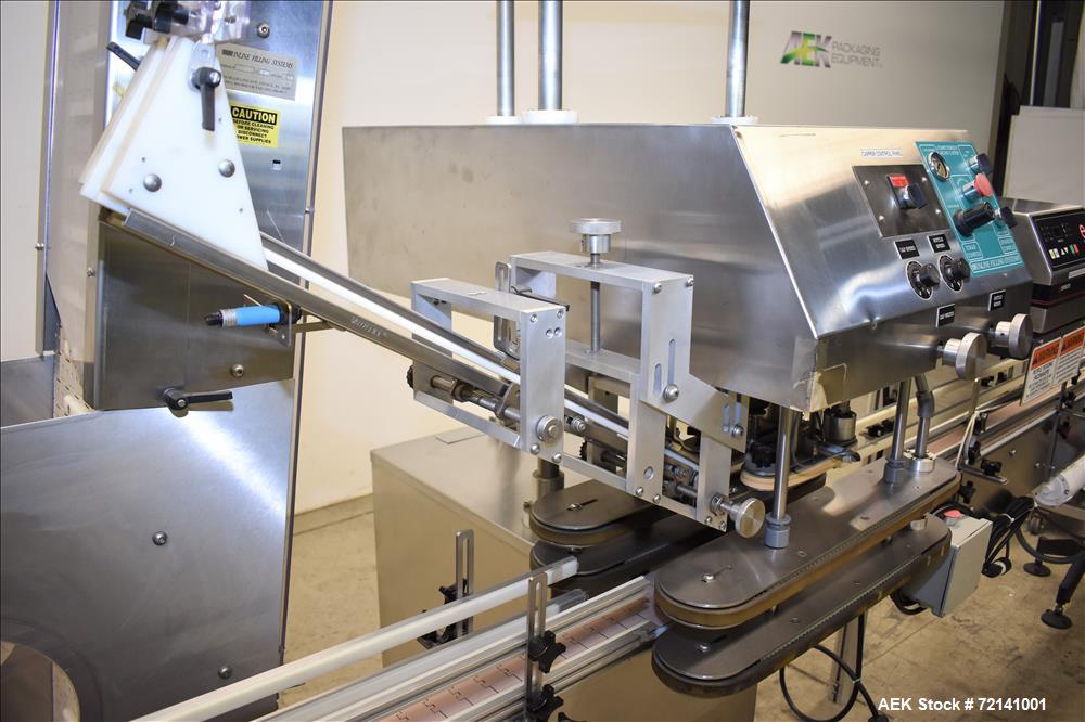 Used Inline Filling Systems Complete Positive Displacement Piston Filling Line.