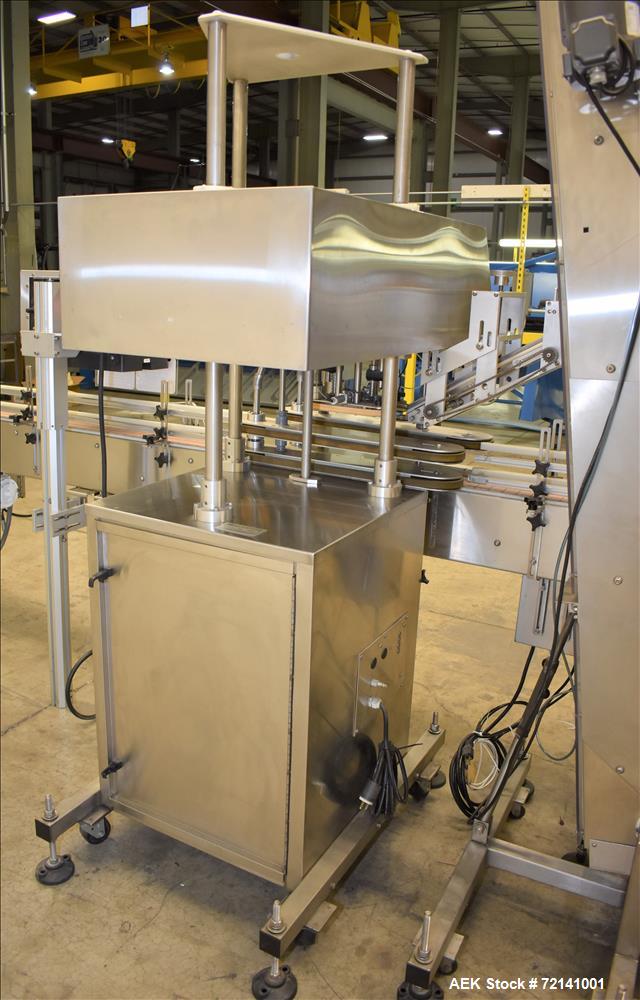 Used Inline Filling Systems Complete Positive Displacement Piston Filling Line.