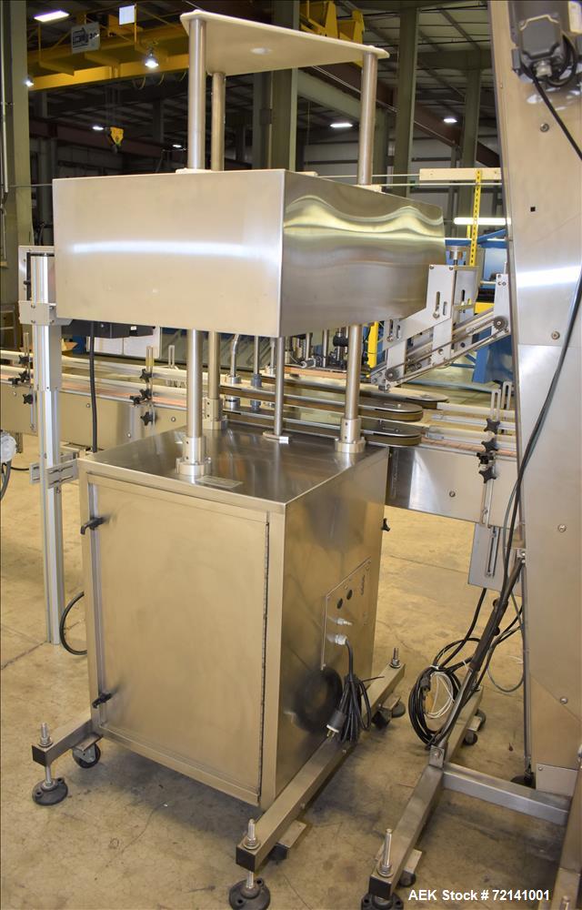 Used- Inline Filling Systems Complete Positive Displacement Piston Filling Line.