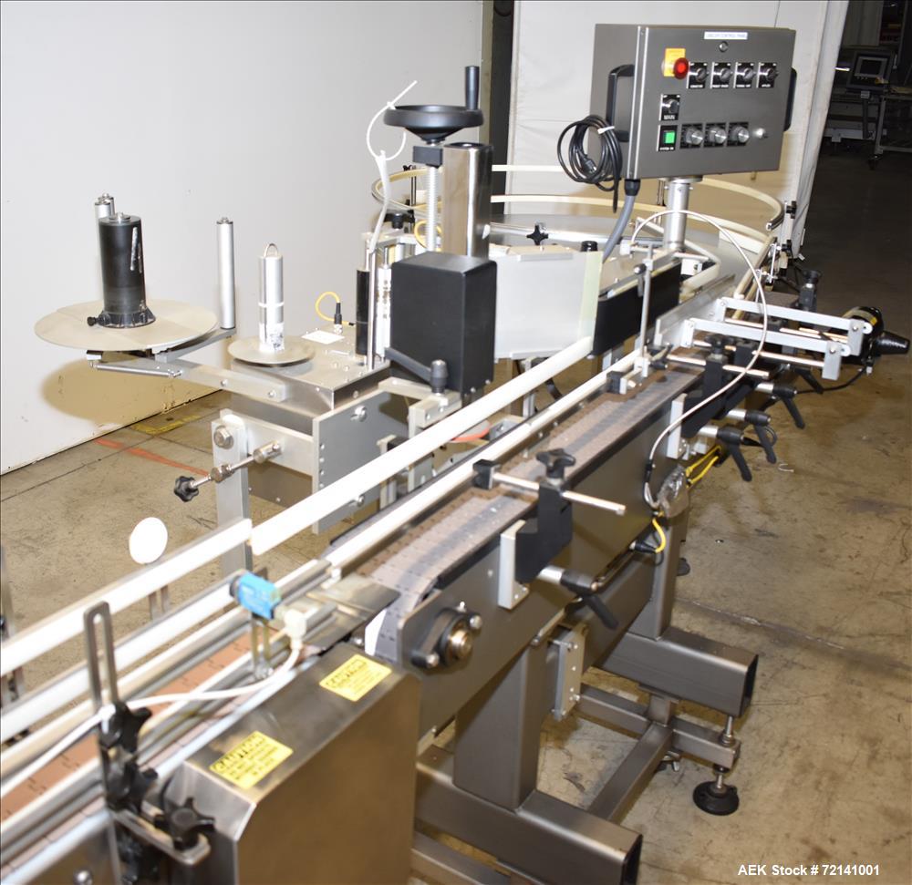 Used Inline Filling Systems Complete Positive Displacement Piston Filling Line.