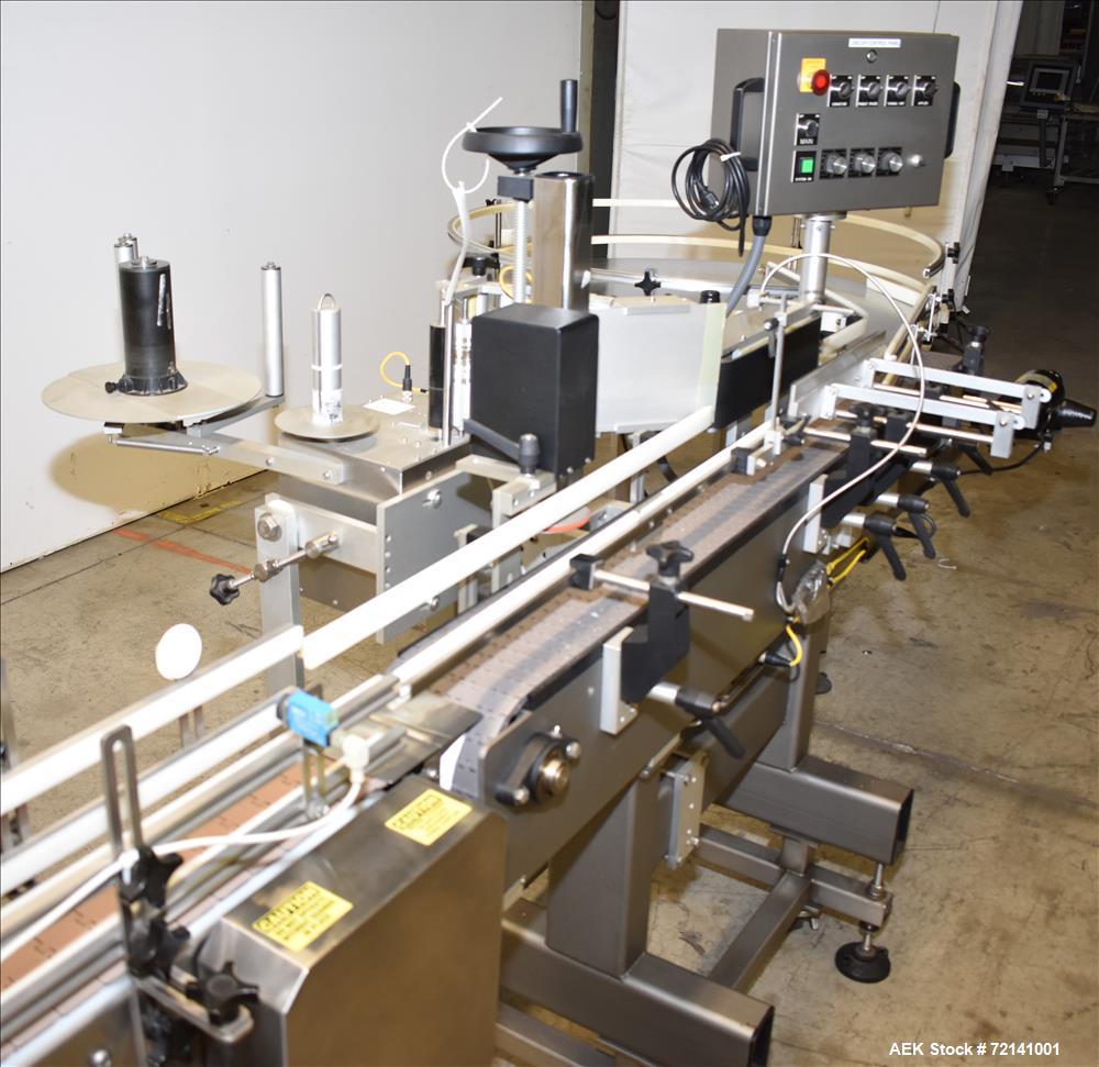 Used- Inline Filling Systems Complete Positive Displacement Piston Filling Line.