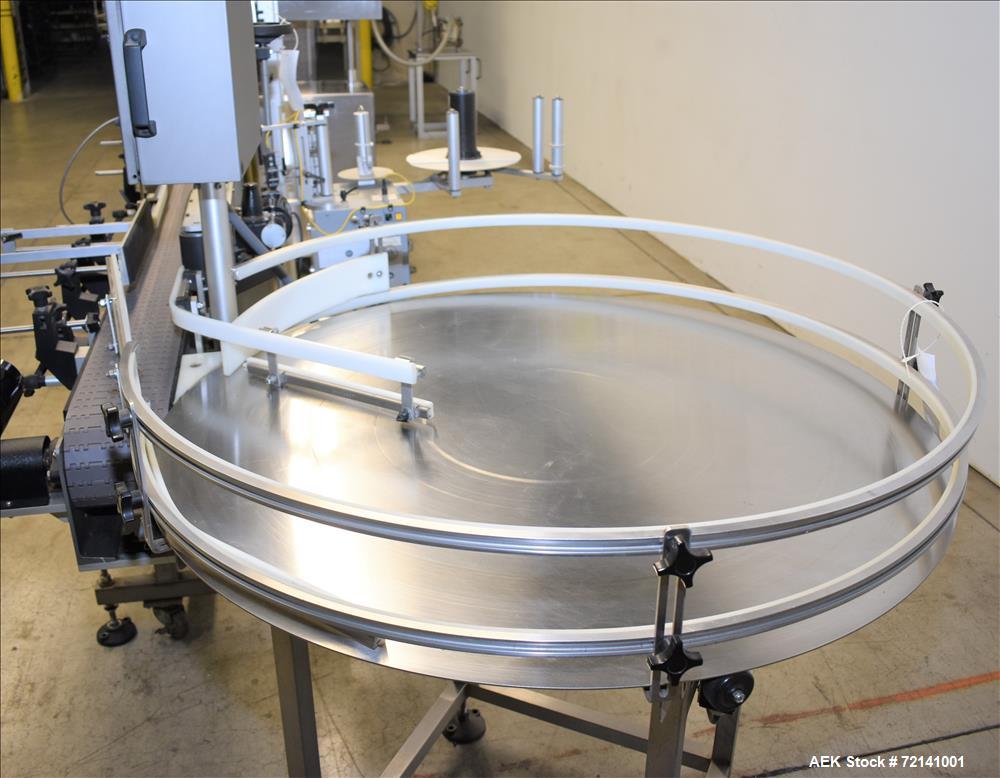Used Inline Filling Systems Complete Positive Displacement Piston Filling Line.