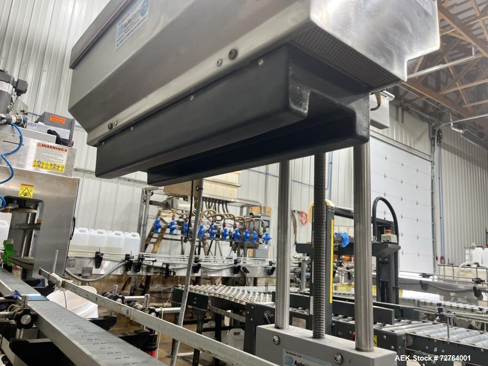 Used Inline Filling Systems Complete Liquid Filling Line. Line Consists of 10 Head Inline Fillers, Kapsall Model A6-R Capper with Integrated Cap Elevator and Centrifugal Cap Sorter, Dual Belt, Kapsal...