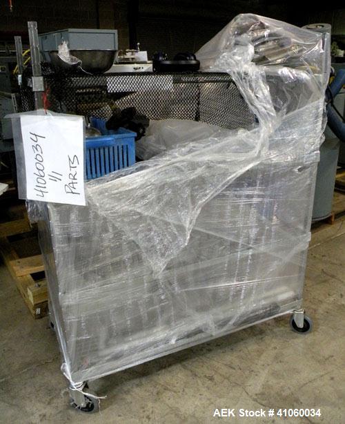 Used Kalish Liquid Bottle Filling Lineconsisting of: (1) Kalishtronic 8 head inline bottom up filler, Model KT12. (8) 5/8’’ diameter x 8-7/8’’ long diving nozzles, set up for approximately 946 ml. (8...