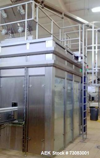 Used Krones Hot Fill Line. Last running juice in 325ml and 475ml containers at 200 Bottle Per Minute. Line consists of Krones Contifeed RS preform feeder, Krones Contiform blow molder, Krones Modufil...