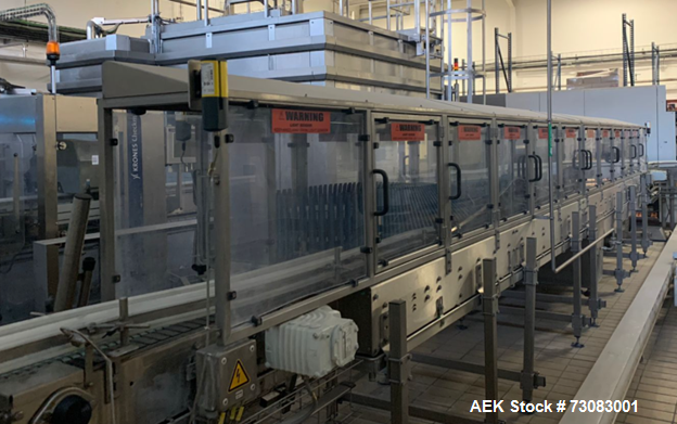 Used Krones Hot Fill Line. Last running juice in 325ml and 475ml containers at 200 Bottle Per Minute. Line consists of Krones Contifeed RS preform feeder, Krones Contiform blow molder, Krones Modufil...