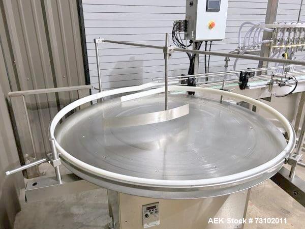 Accutek & PacMac Liquid Bottle Filling Line – Conveyor, Cap Sorter & Wrap Labeler