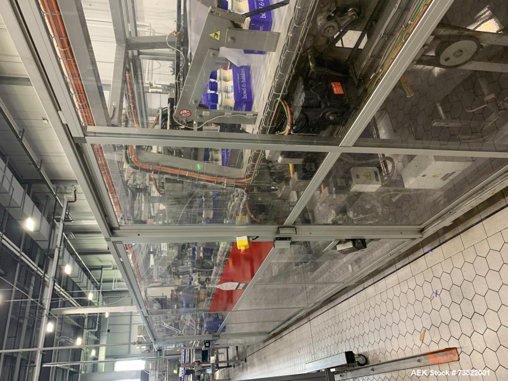 Complete Sidel ESL Bottle Filling Line with Blow Molder, Capper, Sleeving & Casing