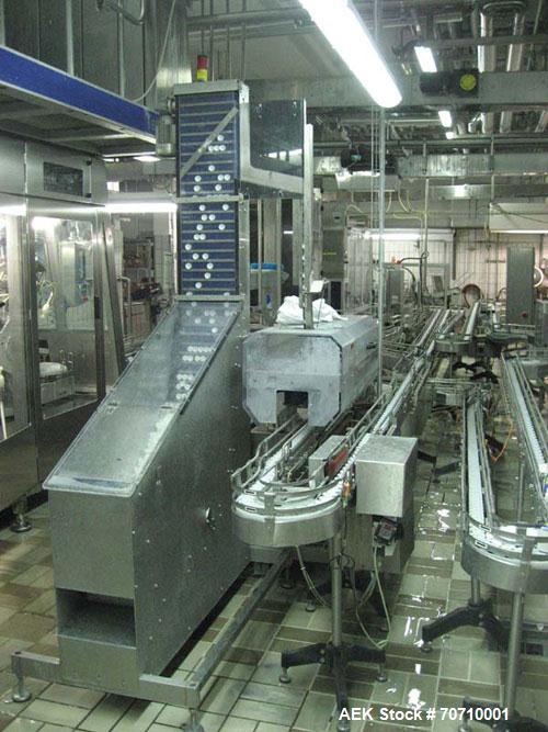 Used Tetra Pak Tetra Top TT3 Filling Machine.  Maximum capacity 9,000 units per hour, 3/50 hz/400V, filling volumes 0.13, 0.19 or 0.26 gallons (500, 750, 1000 ml), (2) Tetra cappers, CE certified.