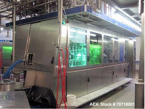 Used Tetra Pak Tetra Top TT3 Filling Machine.  Maximum capacity 9,000 packages per hour, package sizes 0.13, 0.19 and 0.26 gallons (500, 750, 1000 ml), sterilization H2O2.  Comprised of:  (2) screw c...