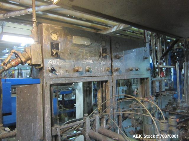 Used Complete Theile Paint Can Filling Line.  Line consists of a General Conveyor Systems semi-automatic can depalletizer, Mateer Burt 4086 roll through labeler with Valco cold glue lap seal, Thiele ...