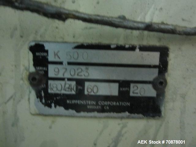 Used Complete Theile Paint Can Filling Line.  Line consists of a General Conveyor Systems semi-automatic can depalletizer, Mateer Burt 4086 roll through labeler with Valco cold glue lap seal, Thiele ...