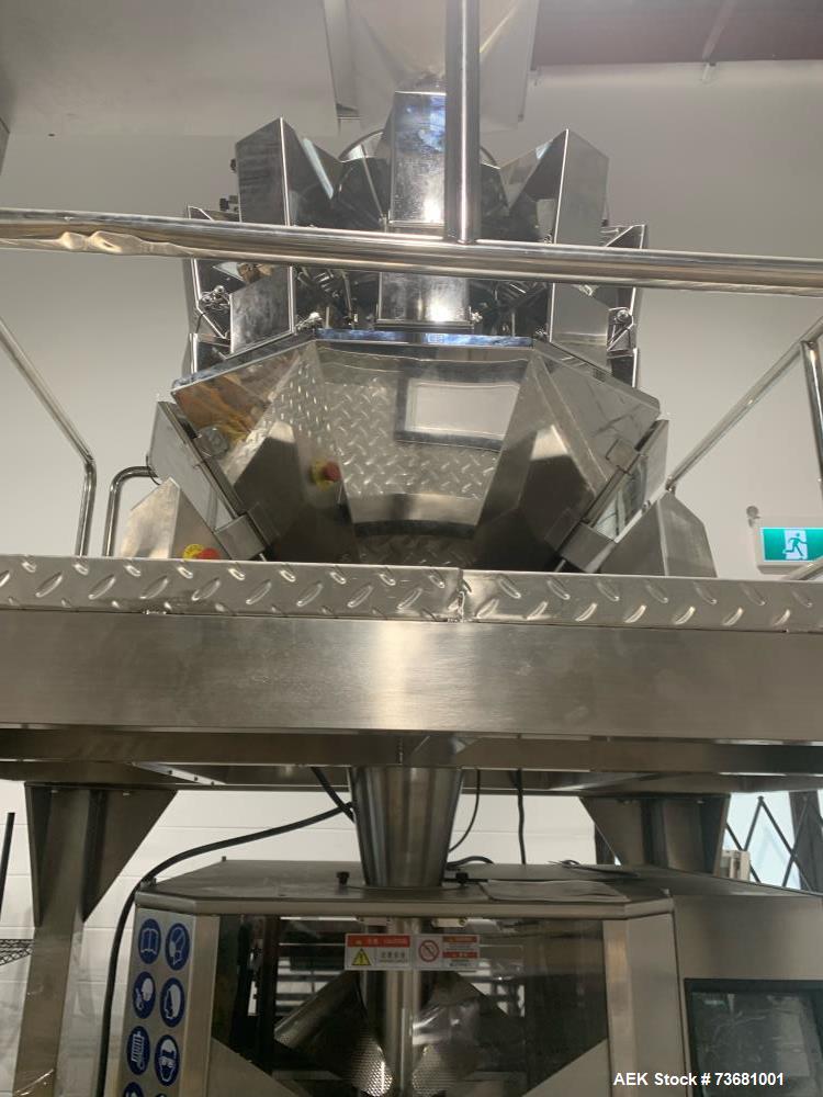 Used Guangdong Vertical Form Fill Seal (VFFS) Packaging Machine with 10-Head Combination Scale