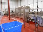 Used Hot Fill Beverage Line capable of up to 600 bottles per minute, comprised of the following equipment: Sentry model 5022 depalletizer; Alliance lowerator; Filler Specialties monobloc 54 head fill...