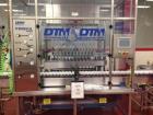 Used 2 oz. Energy Shot Bottle Filling Line. Includes: New England Model NEHCPCL bottle unscrambler with bottle elevator, capable of 250/minute. DTM Purefil 2000 12-head straightline continuous motion...