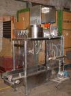 USED: Adams Engineering JBS 240 water filling line, 5 BPM (250-300BPH) 5 and 3 gallon. Adams Engineering stainless steel 2 head filler/capper. Conveyor: 4-1/2