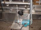 USED: Adams Engineering JBS 240 water filling line, 5 BPM (250-300BPH) 5 and 3 gallon. Adams Engineering stainless steel 2 head filler/capper. Conveyor: 4-1/2