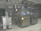 Used Tetra Pak Tetra Top TT3 Filling Machine.  Maximum capacity 9,000 units per hour, 3/50 hz/400V, filling volumes 0.13, 0.19 or 0.26 gallons (500, 750, 1000 ml), (2) Tetra cappers, CE certified.