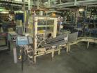 Used Complete Theile Paint Can Filling Line.  Line consists of a General Conveyor Systems semi-automatic can depalletizer, Mateer Burt 4086 roll through labeler with Valco cold glue lap seal, Thiele ...