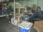 Used Complete Theile Paint Can Filling Line.  Line consists of a General Conveyor Systems semi-automatic can depalletizer, Mateer Burt 4086 roll through labeler with Valco cold glue lap seal, Thiele ...