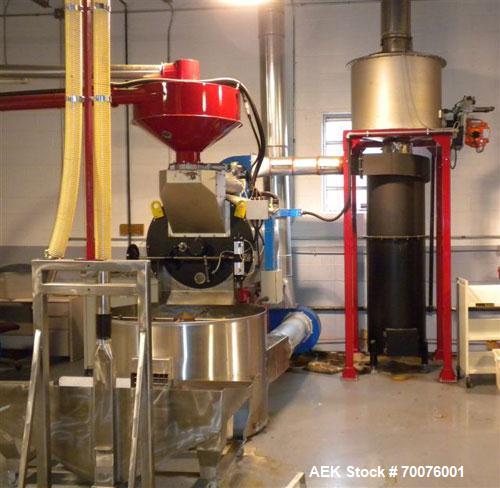 Used Coffee Roasting System: ) Petroncini TTA 60 Roaster(60KG per batch with output of 3 to 4 batches per hour) with ELP 60 pneumatic loaders, Petroncini Main 300 coffee grinder, Petroncini BFT 60 af...