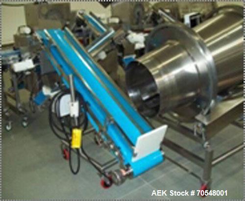 Used Complete Pizza Processing and Packaging Line.  Line consists of Pizzamatic sauce depositors, cheese shredders, transfer conveyors, Pizzamatic waterfall cheese applicator, sausage applicator, pep...